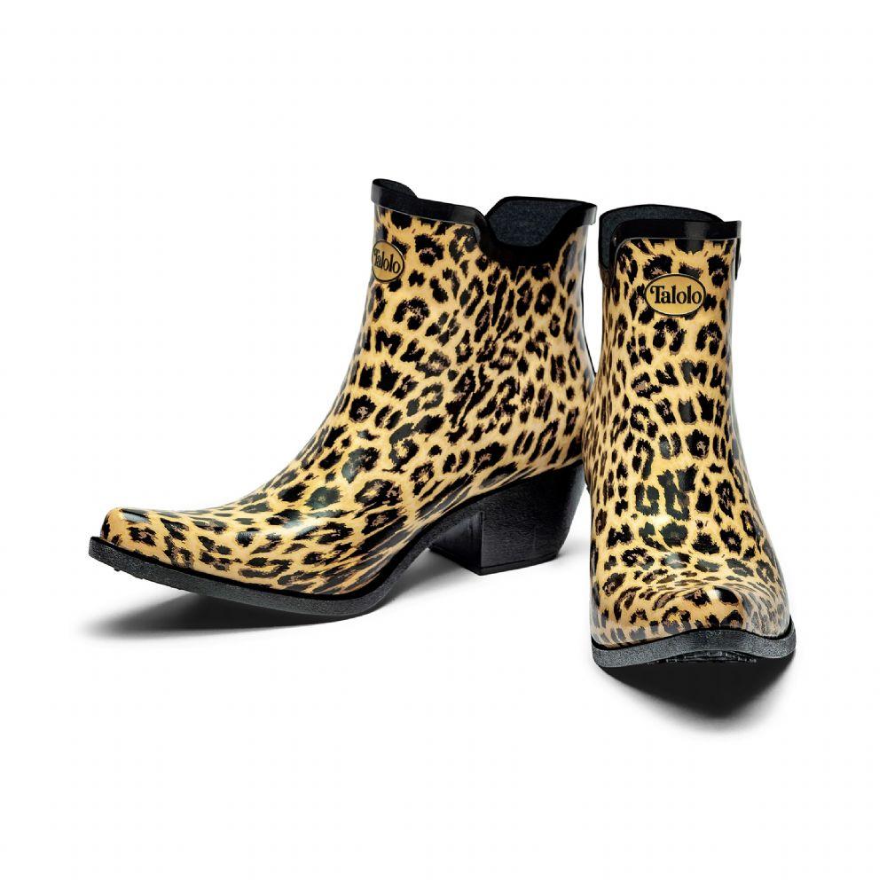 Ankle leopard print cowboy boot wellies