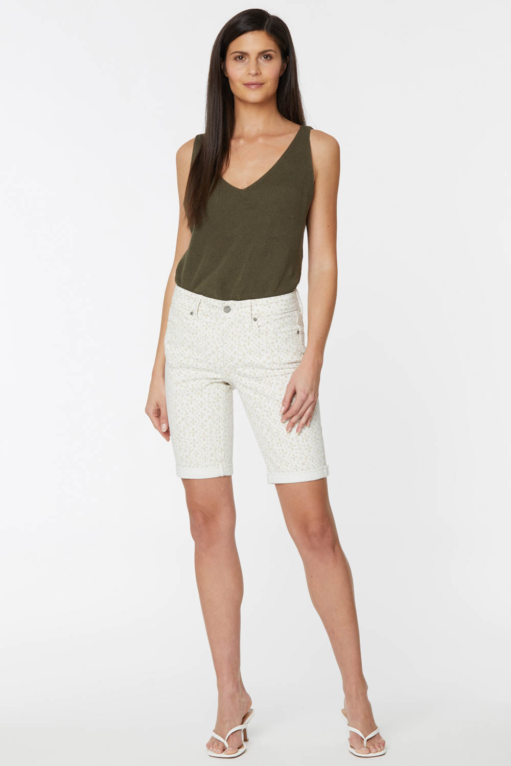 Briella 11 Inch Denim Shorts - Faux Eyelet Sand – NYDJ Apparel