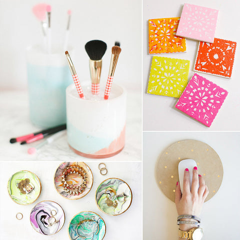 collage of diy arts and crafts