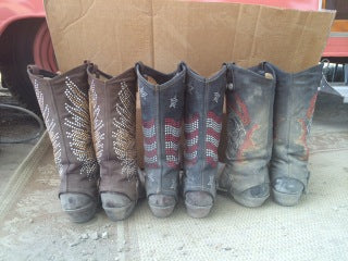 three dirty cowgirl boots