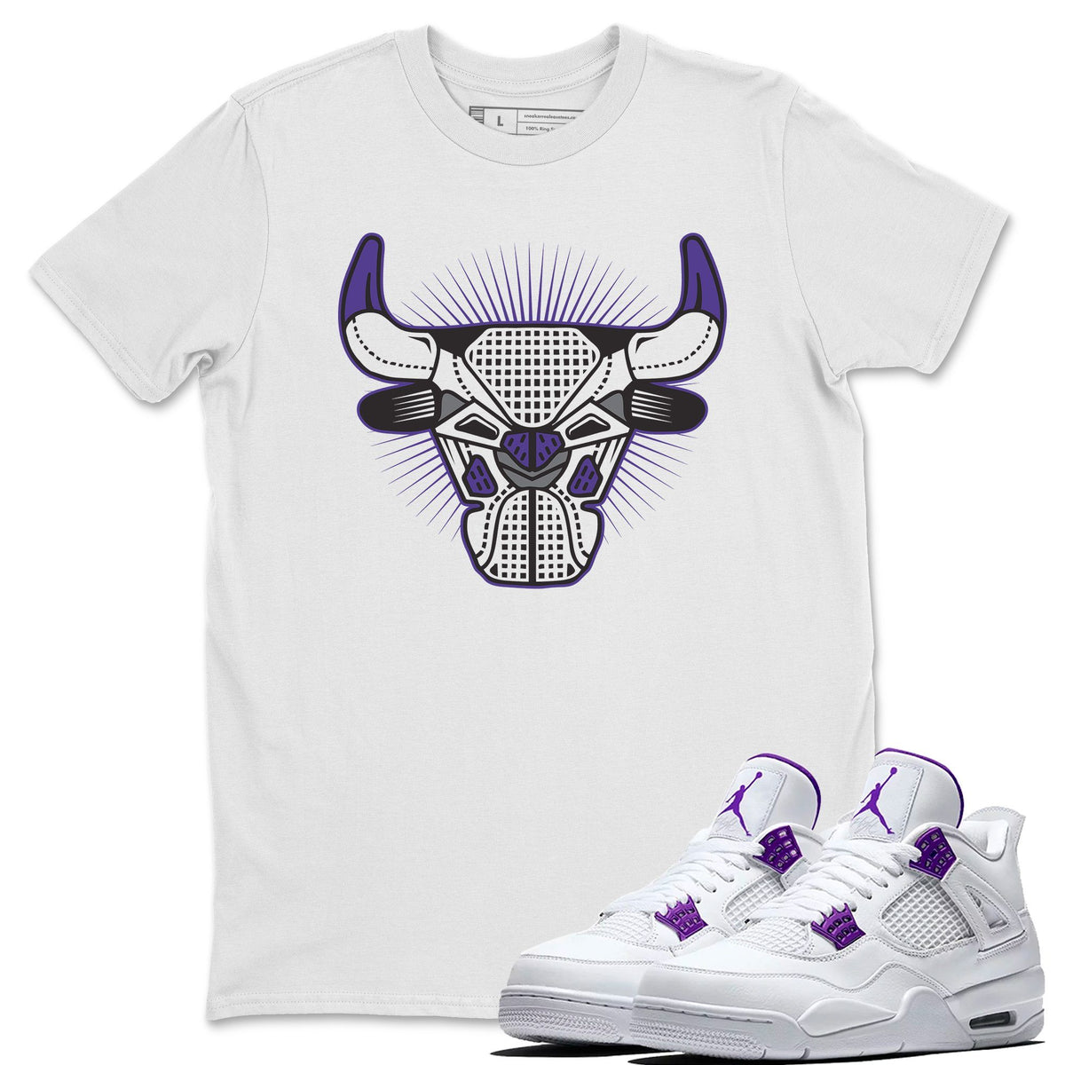 white and purple jordan t shirt
