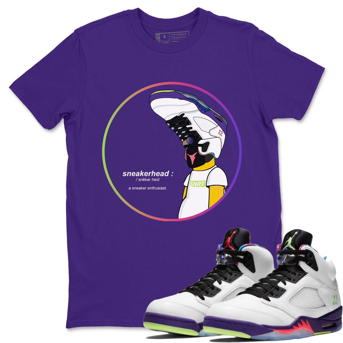 green and purple jordan shirt