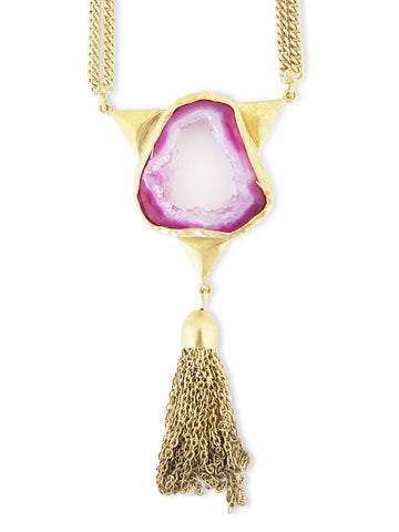 agate geode necklace