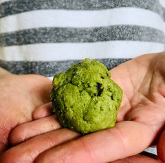 Matcha Green Tea Banana Bread Cookie Bites with Chocolate. Gluten Free