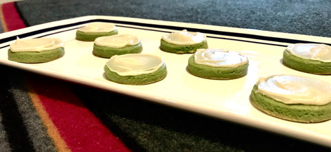 Sugar Cookies made with organic matcha green tea