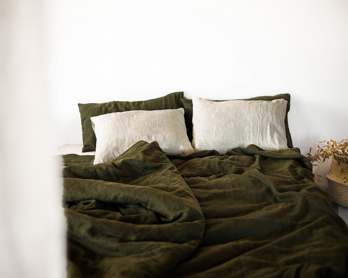 moss linen duvet cover