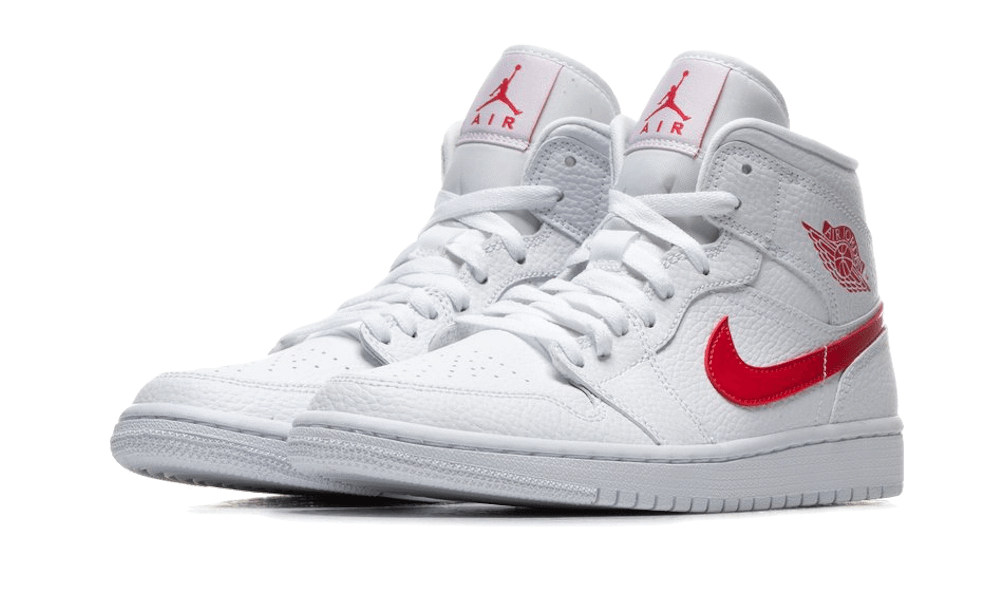 Air Jordan 1 Mid White University Red 