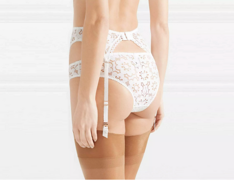 Daizy floral-lace suspender belt