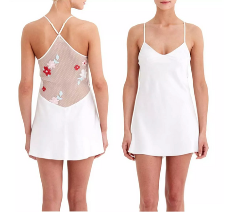 embroidered floral V-neck chemise