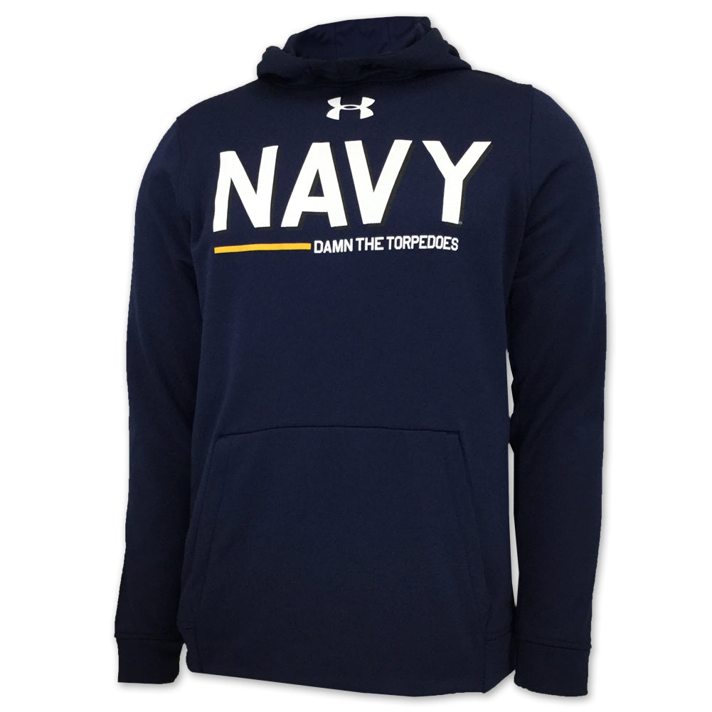 Lágrima Ahuyentar Llevando U.S. Navy Sweatshirts: Navy Under Armour Damn The Torpedoes Ship Hoodie in  Navy
