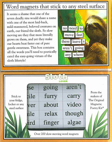 Magnetic Poetry SLOTH 200 magnetic Words Fun Kitchen Fridge Game Story 