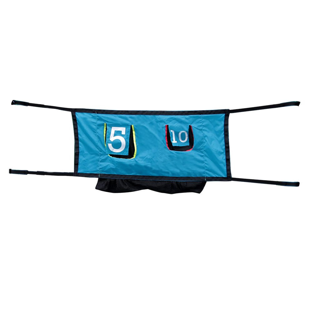 Skywalker Trampolines 7.5-Foot Trampoline Teal with Double Toss Game 