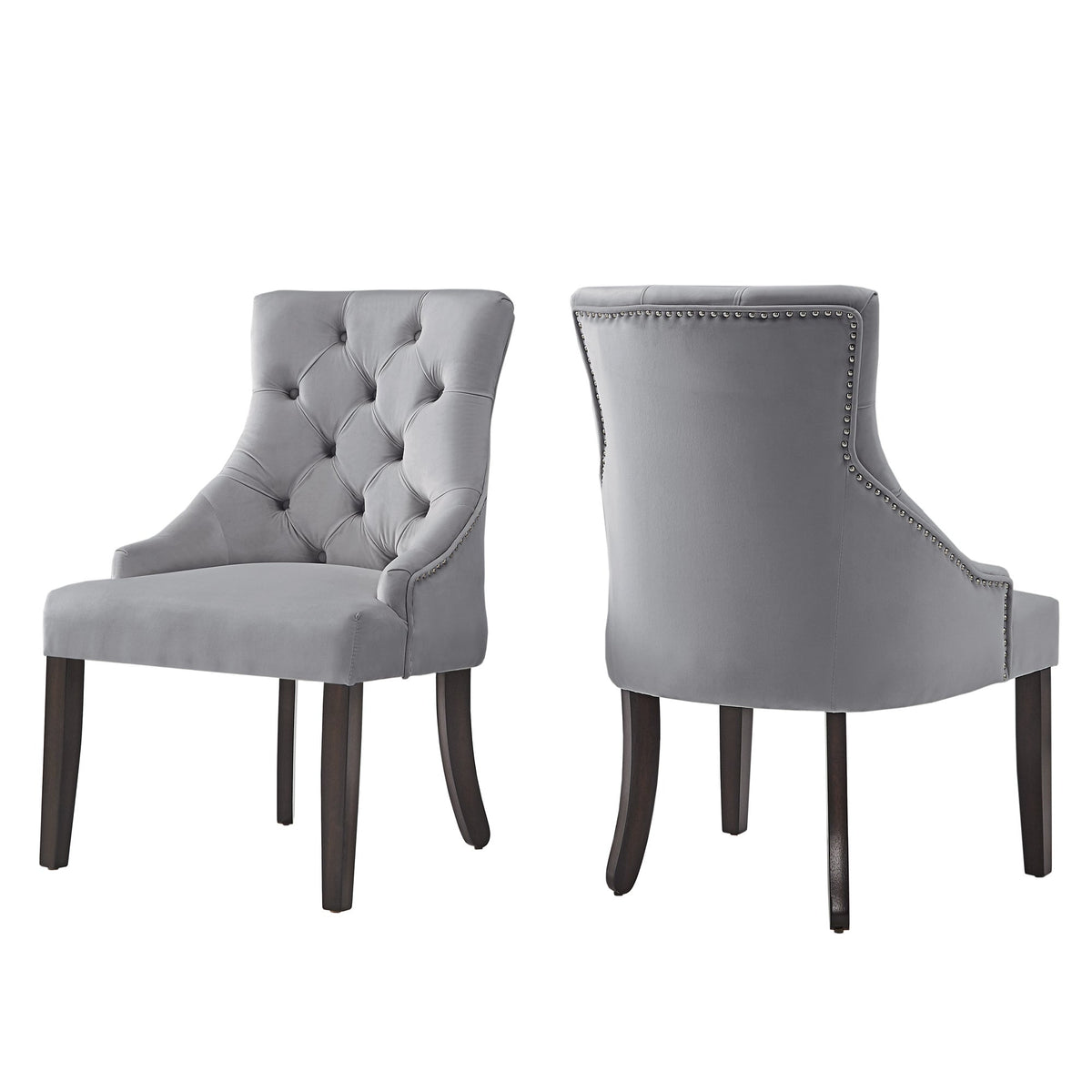 velvet button back dining chairs