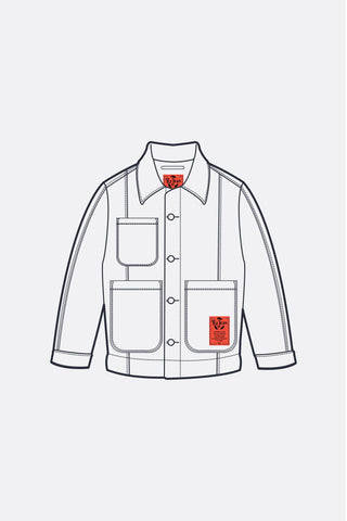 Otago Jacket in Patchwork Tie-Dye Denim