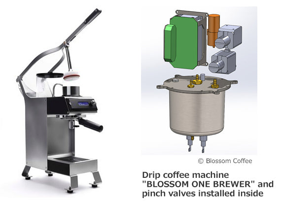 BLOSSOM ONE BREWER and takasago pinch valves inside