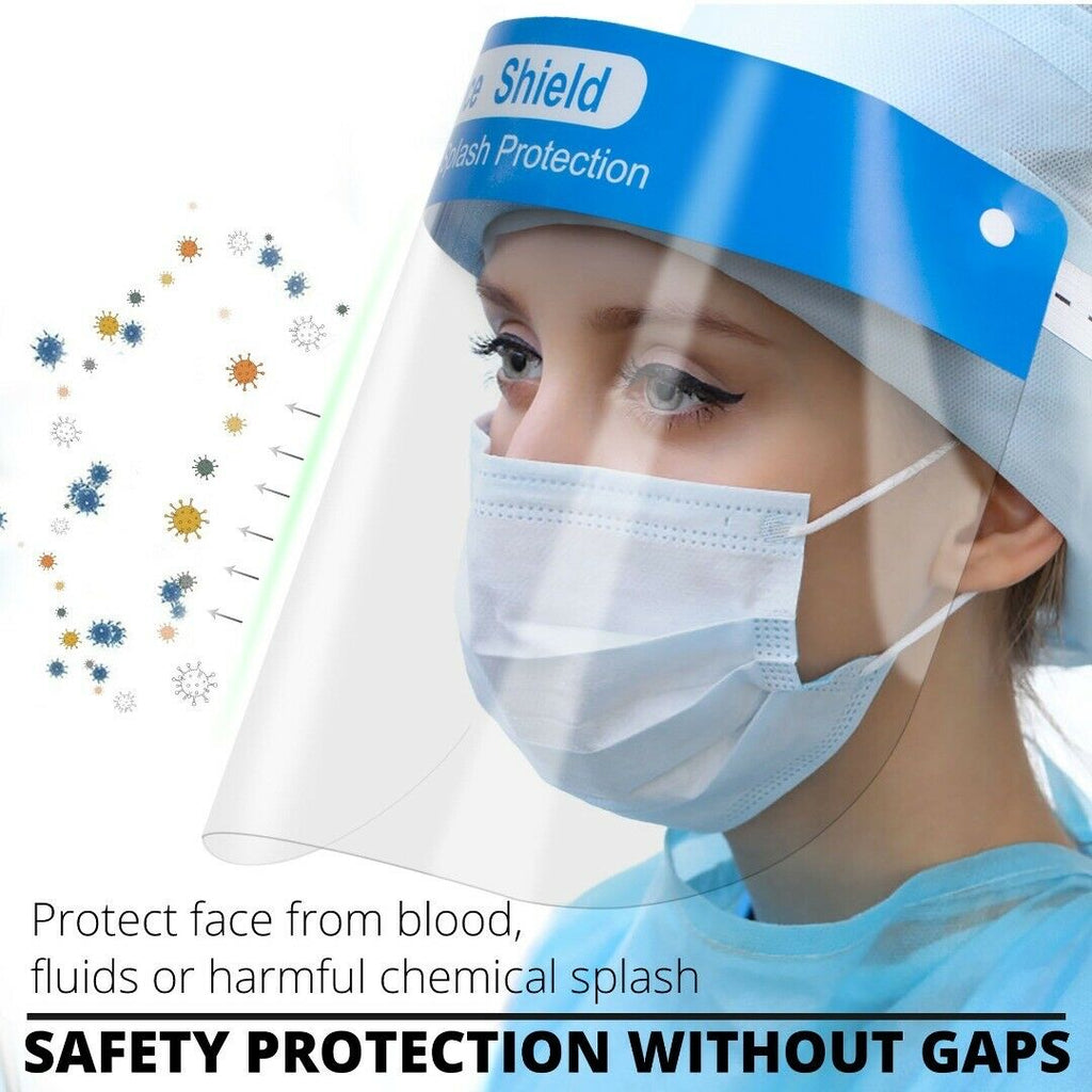 Pack of 5 Safety Face Shield Cover Guard Reusable Transparent Anti-Fog 