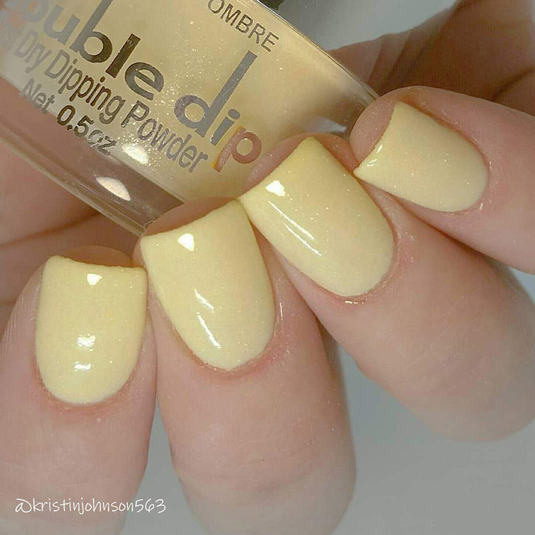 light yellow dip nails