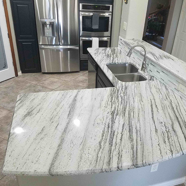 River White Granite Kitchen Countertops Project in Plano, – Granite Republic