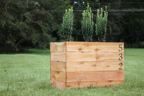DIY Planter Box with House Numbers