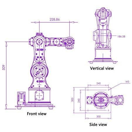 6-axis Robot Arm Robot Arm building kit Software controller Multi-function Humanoid Bionic 6-axis Robot Arm
