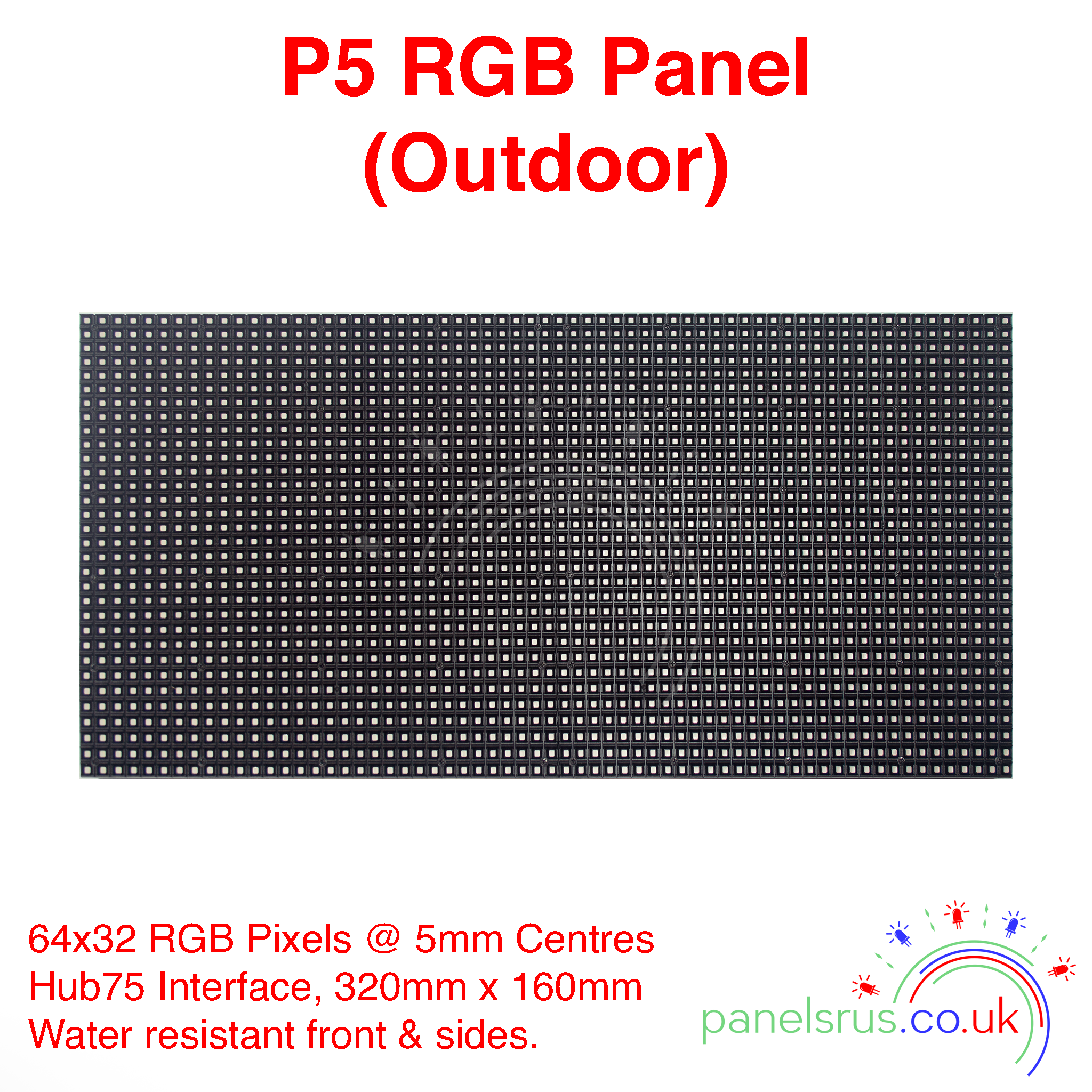 transmitir margen paso P5 64x32 Outdoor RGB LED Panel