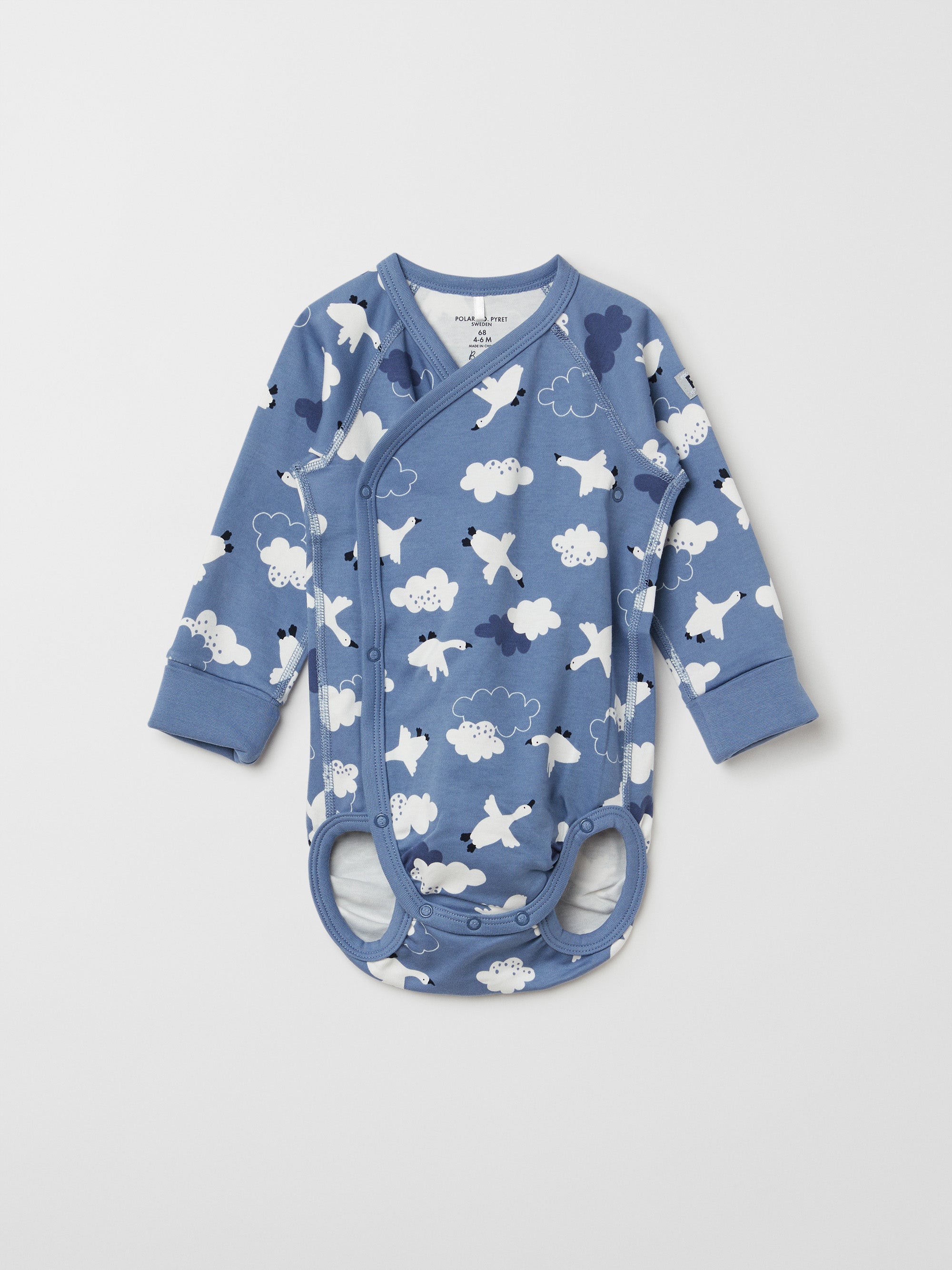 Bird Print Wraparound Babygrow