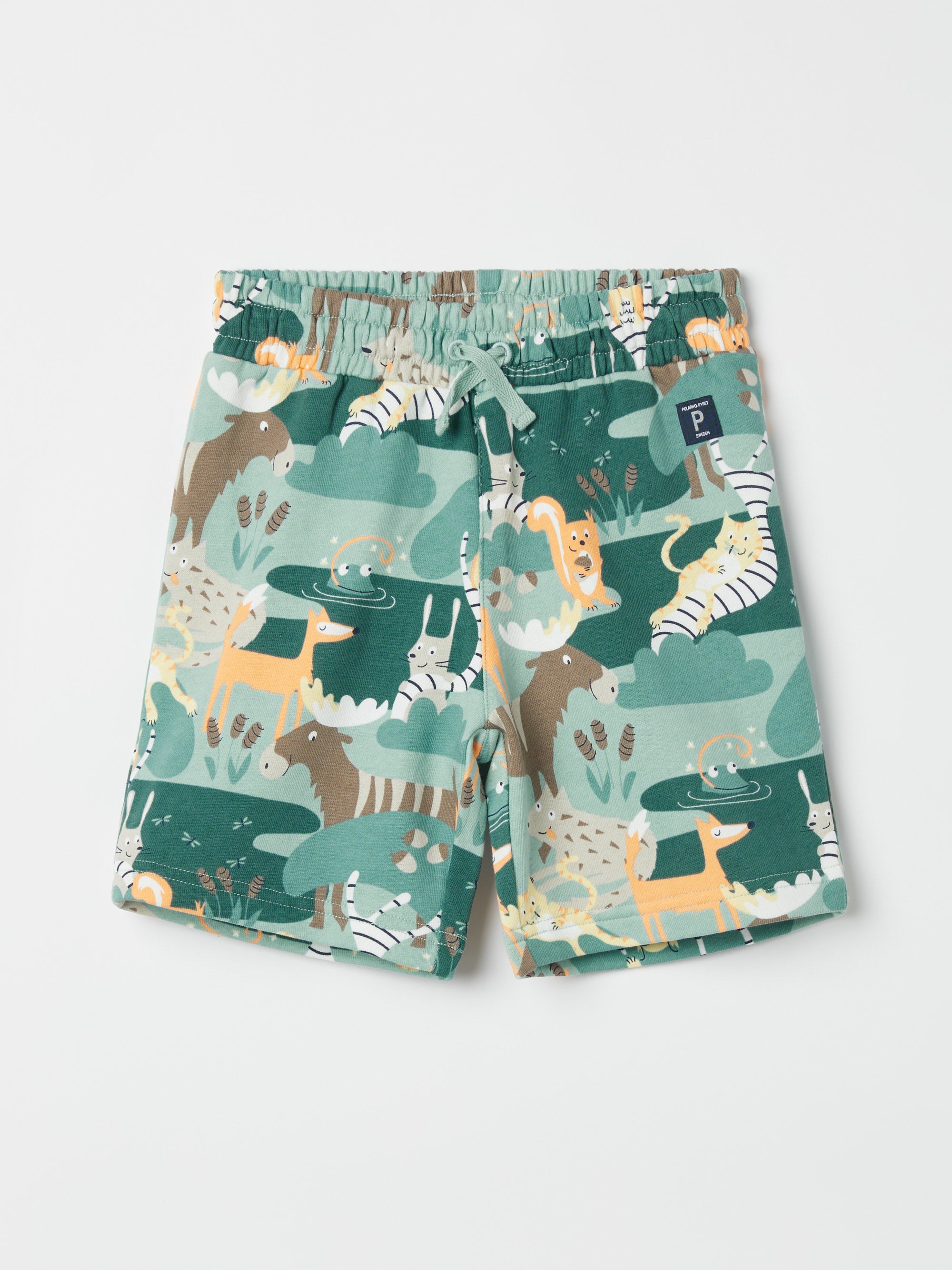 Forest Animal Print Kids Shorts