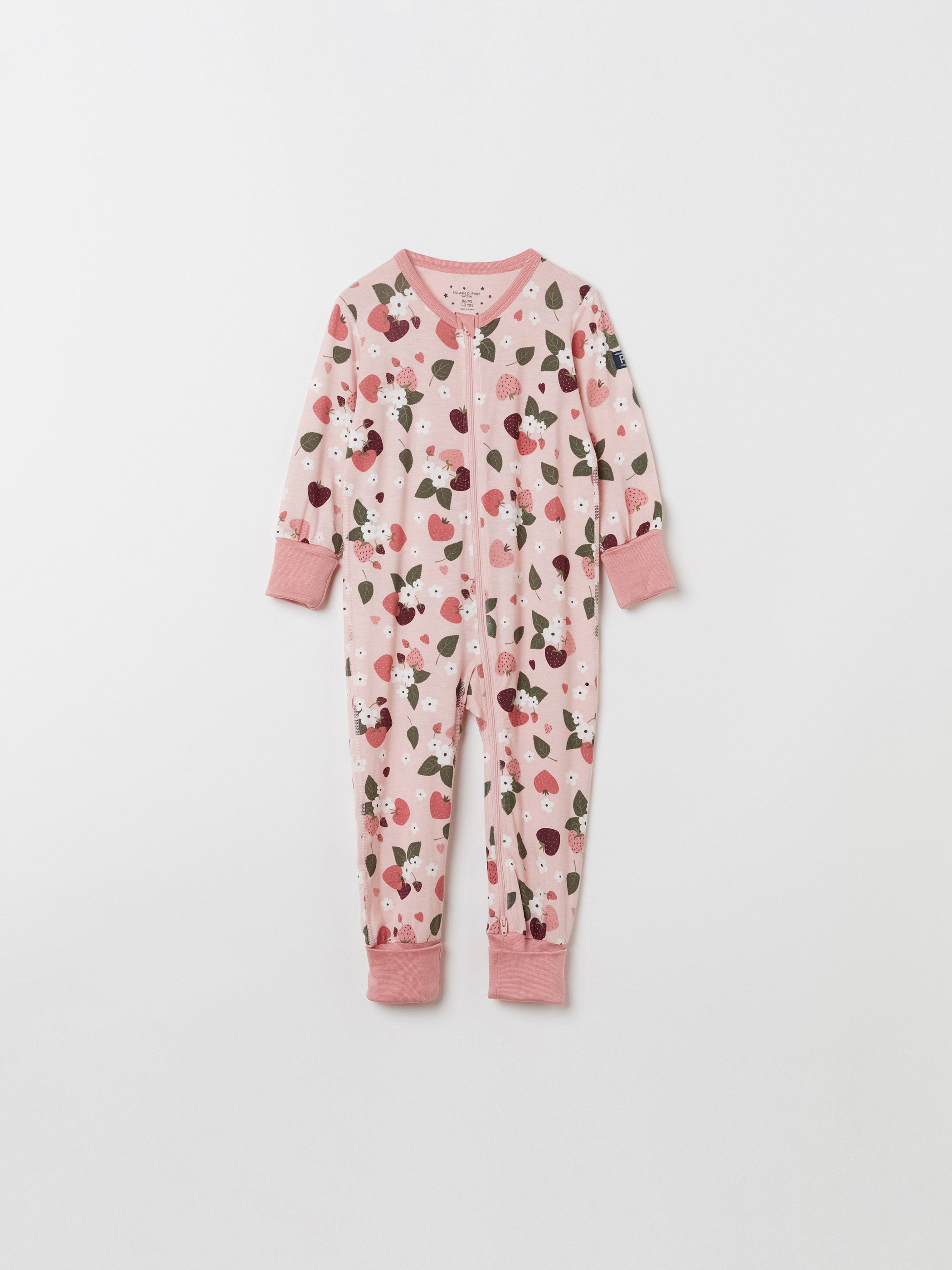 Strawberry Print Kids Sleepsuit