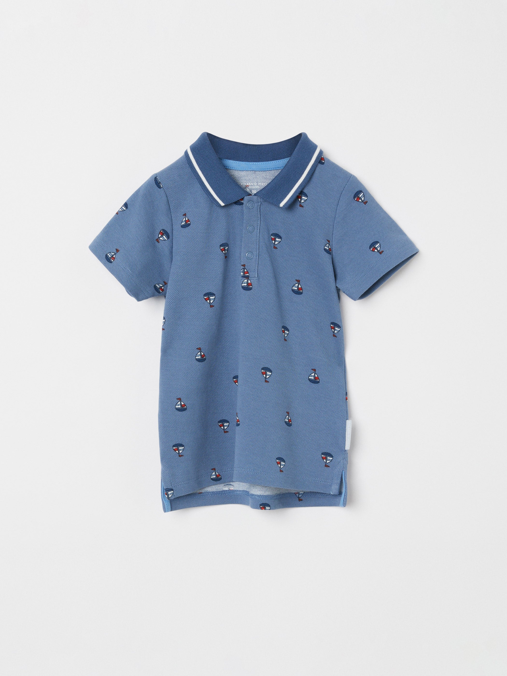 Sailboat Print Baby Polo