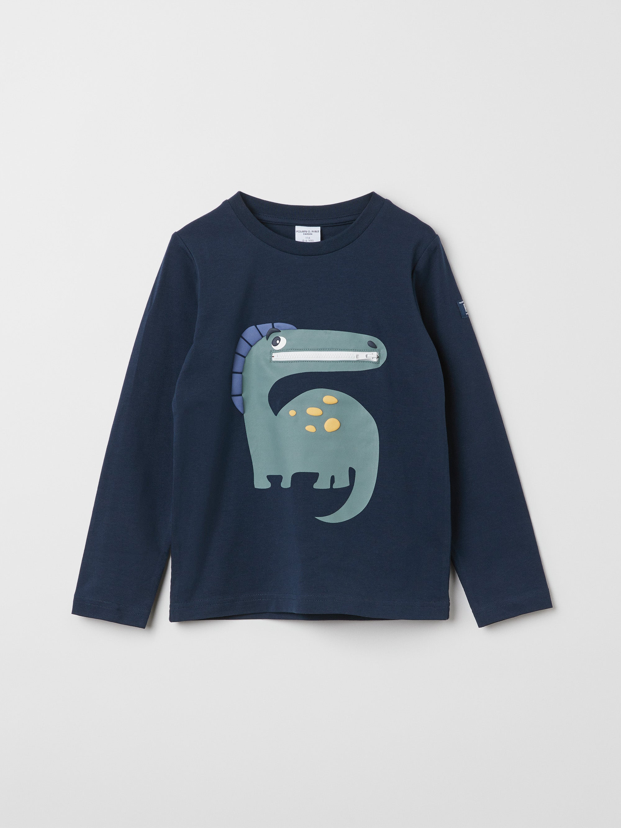 Zipped Pockets Dinosaur Print Kids Top