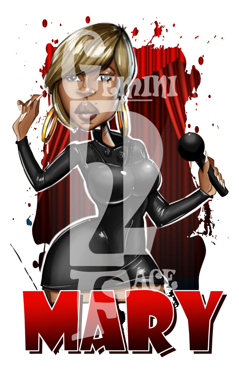 Mary J w/background (exclusive) PNG – Gemini2face Art E-Store