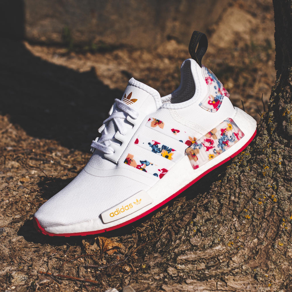 YouthlinkjamaicaShops - Adidas Originals Women NMD R1 Boost White Pink Floral FY3666 (Fast shipping) - adidas new york shoe outlet hours