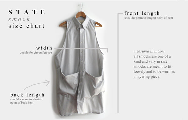 state smock size chart