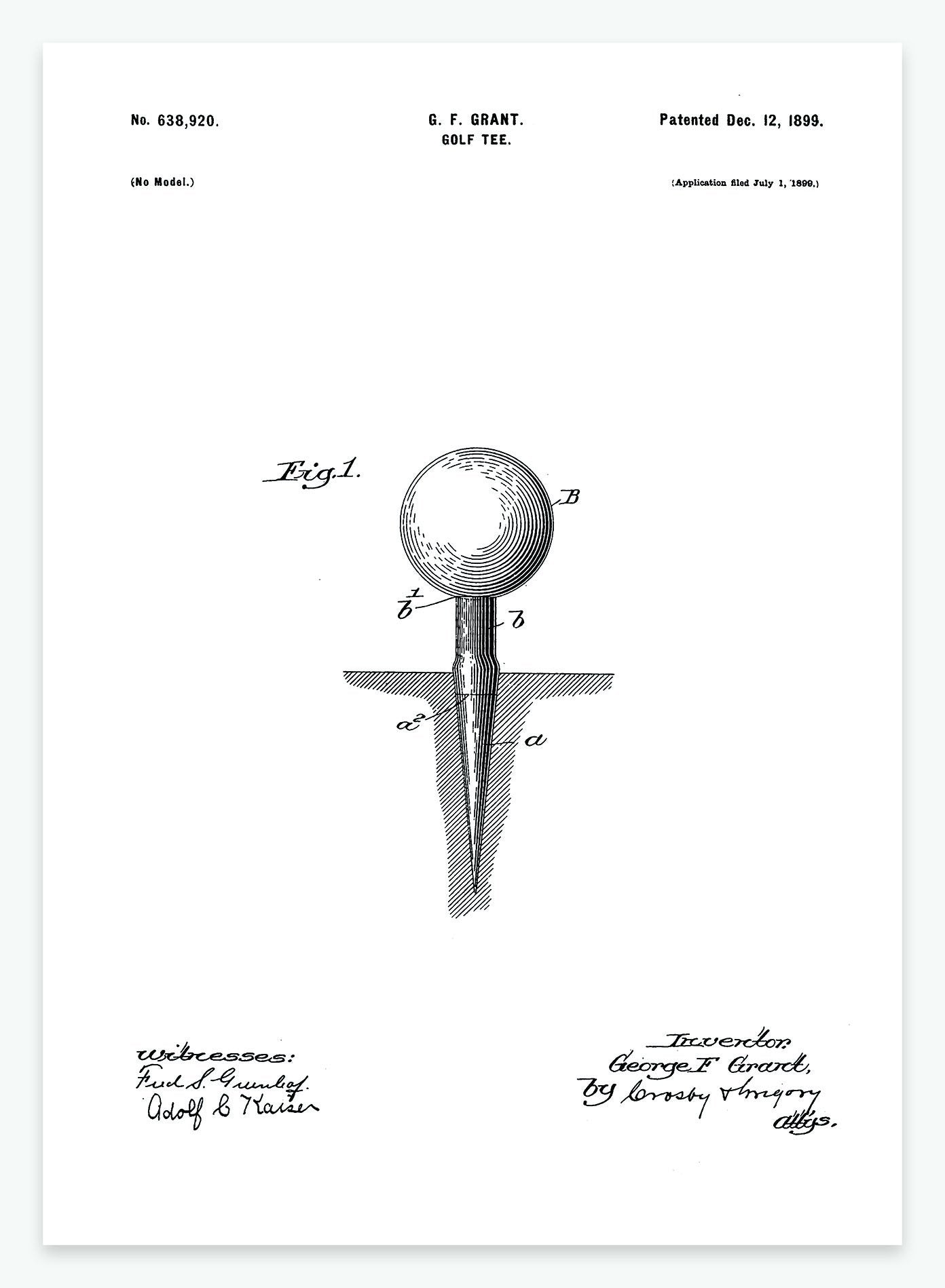 Fed patentplakat af golf tee | Plakat golfspilleren | decoARTE
