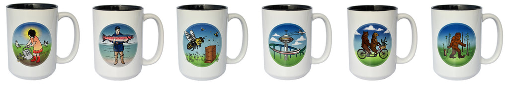 Pacific Northwest original art mugs