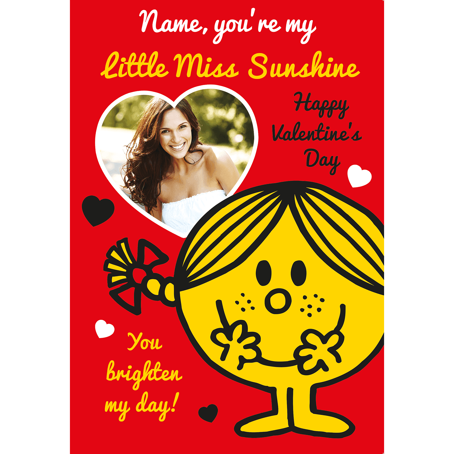 Personalised Little Miss Sunshine Valentines Photo A5 Greeting Card Danilo Promotions 9012