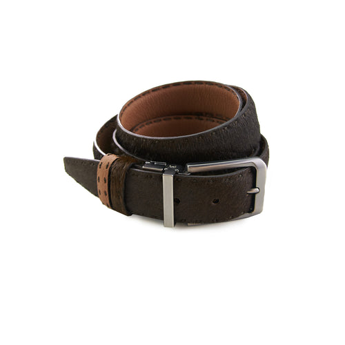 Tan Ponyhair/Brown Belt Swatch