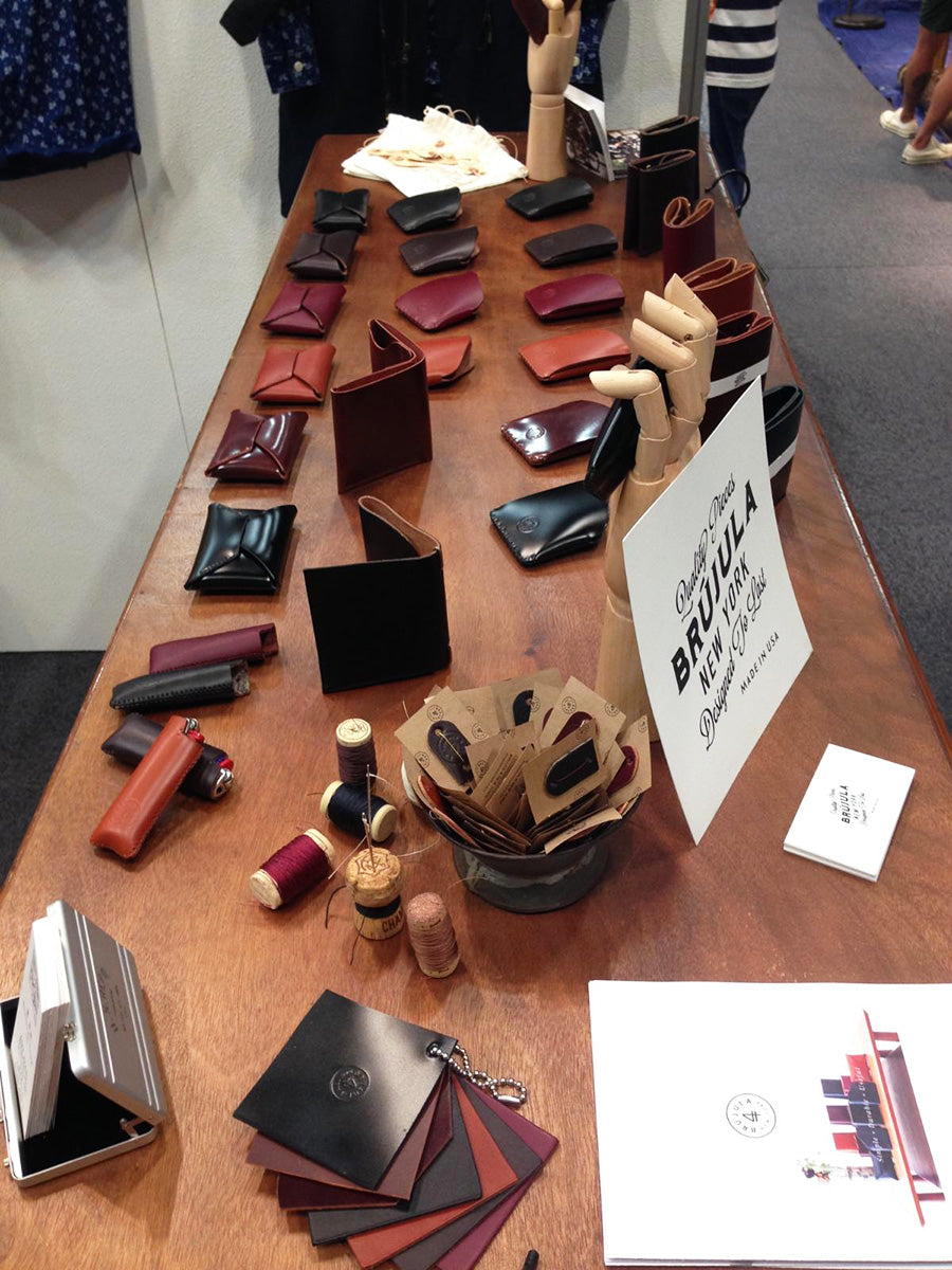brujula new york at jumble tokyo exhibition 2014 handmade leather goods shell cordovan wallets