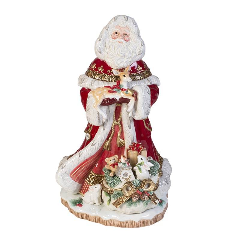 Yuletide Holiday Santa Figurine, 19 IN Fitz and Floyd