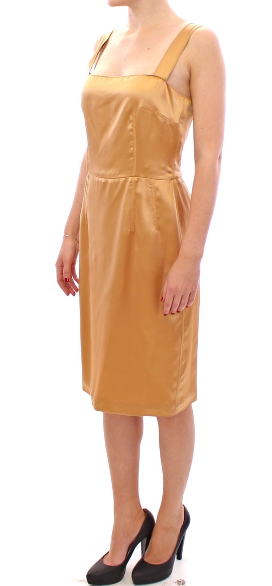 bronze silk dress