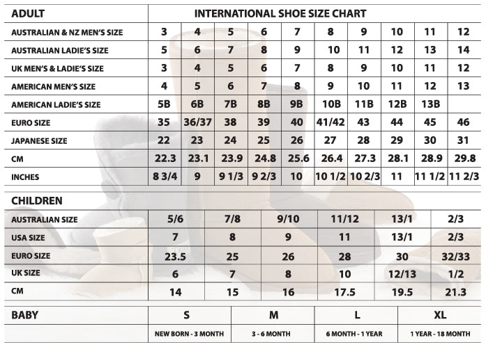 Ugg Infant Shoe Size Chart