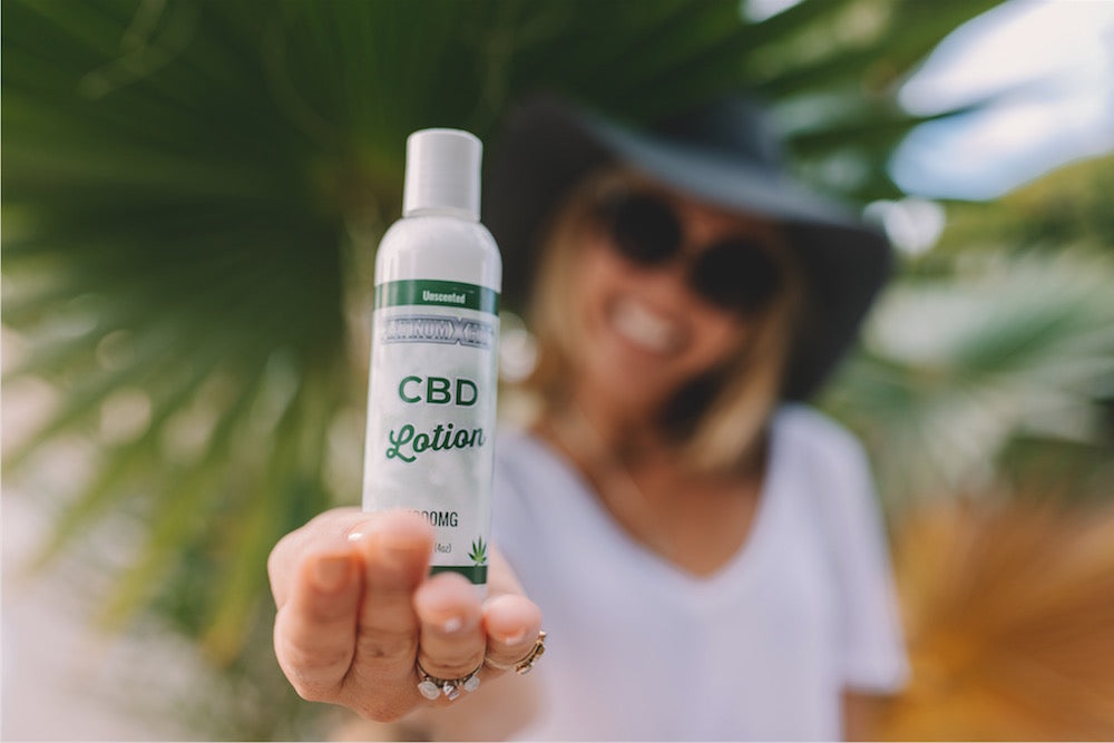 woman with cbd product
