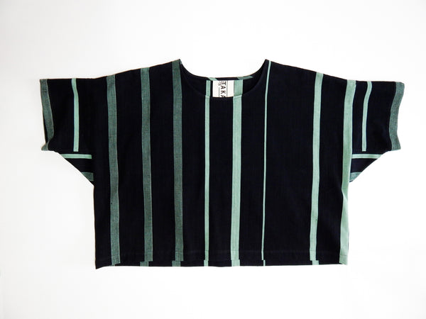 Blusa-Tuletik-Uru-negro-con-rayas-verdes