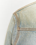 Washed Denim Jacket with Corduroy Collar
