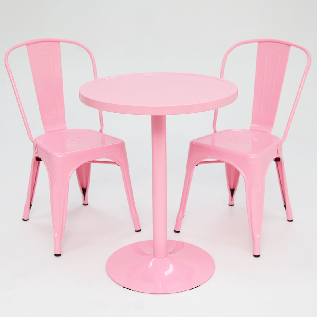 pink and wood chair