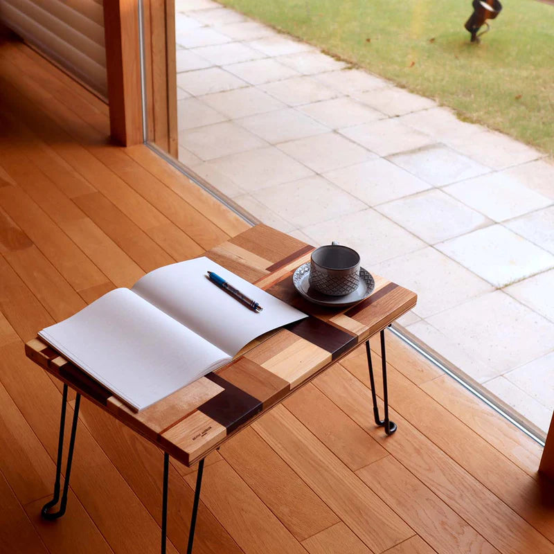 折りたたみテーブル アウトドアテーブル 【鉄脚】古い家具の木材から 