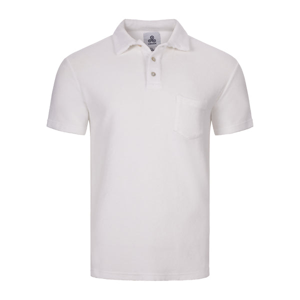 Towelling polo t-shirt white