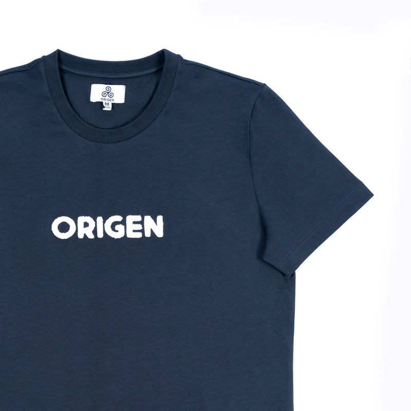 Organic towel navy log t-shirt