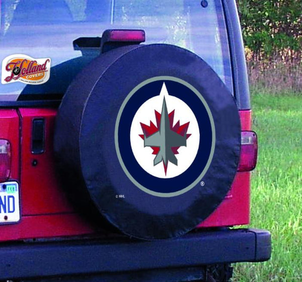 Winnipeg Jets HBS Black Vinyl Fitted Spare Car Tire Cover
