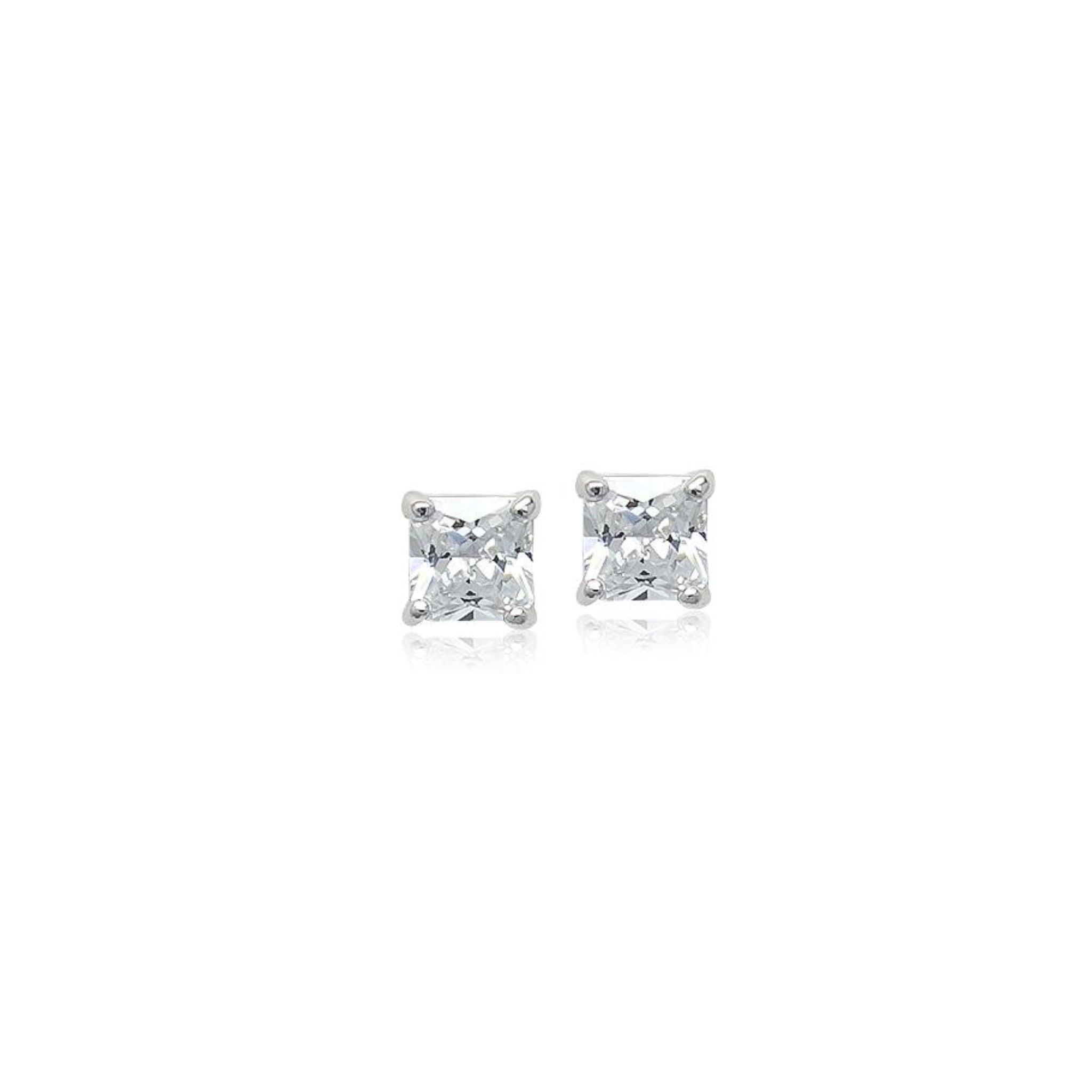 6mm cubic zirconia stud earrings